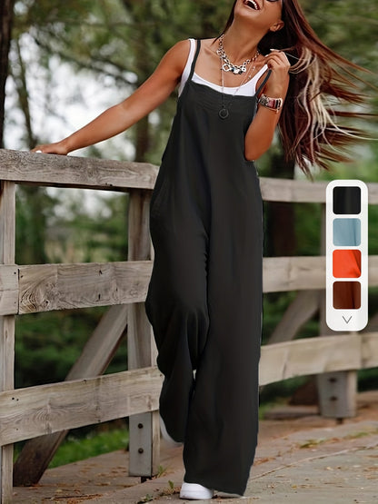 Grietje - Weite Jumpsuit aus Baumwolle mit Spaghetti-Trägern