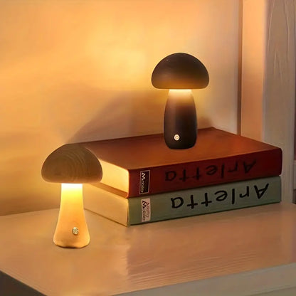 MushGlow einzigartige kabellose niedliche Pilzlampe aus Holz