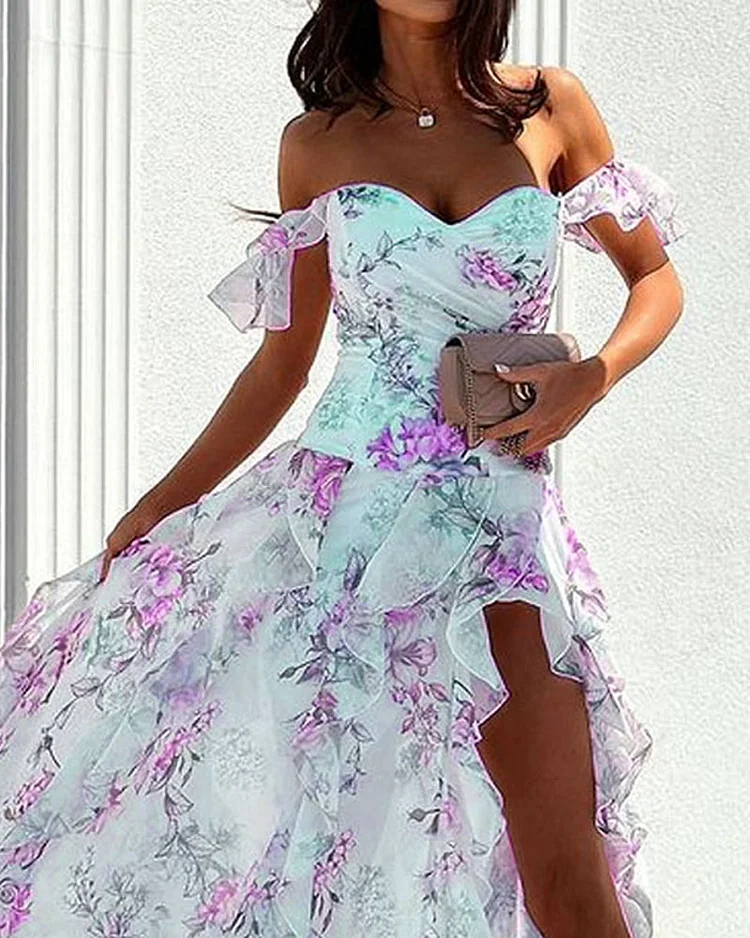 Ariana - elegant ein Schulter Druck Kleid