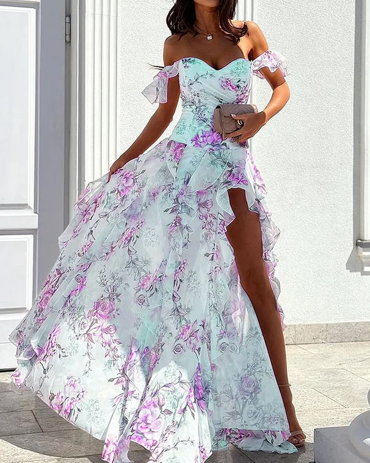 Ariana - elegant ein Schulter Druck Kleid