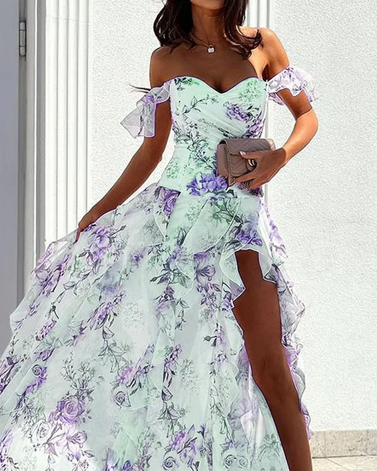 Ariana - elegant ein Schulter Druck Kleid