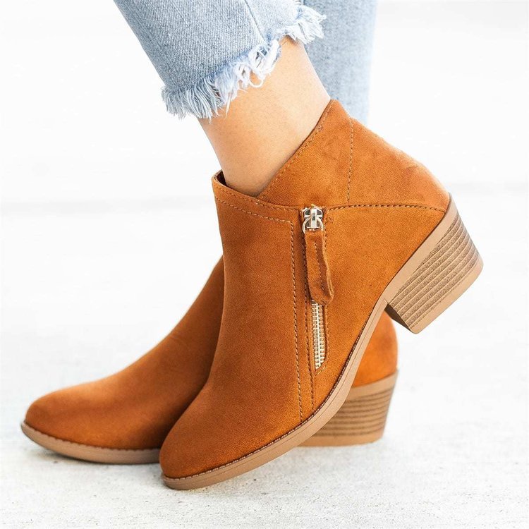 Gabrielle - Damenstiefel Wildleder Plateau Absätze