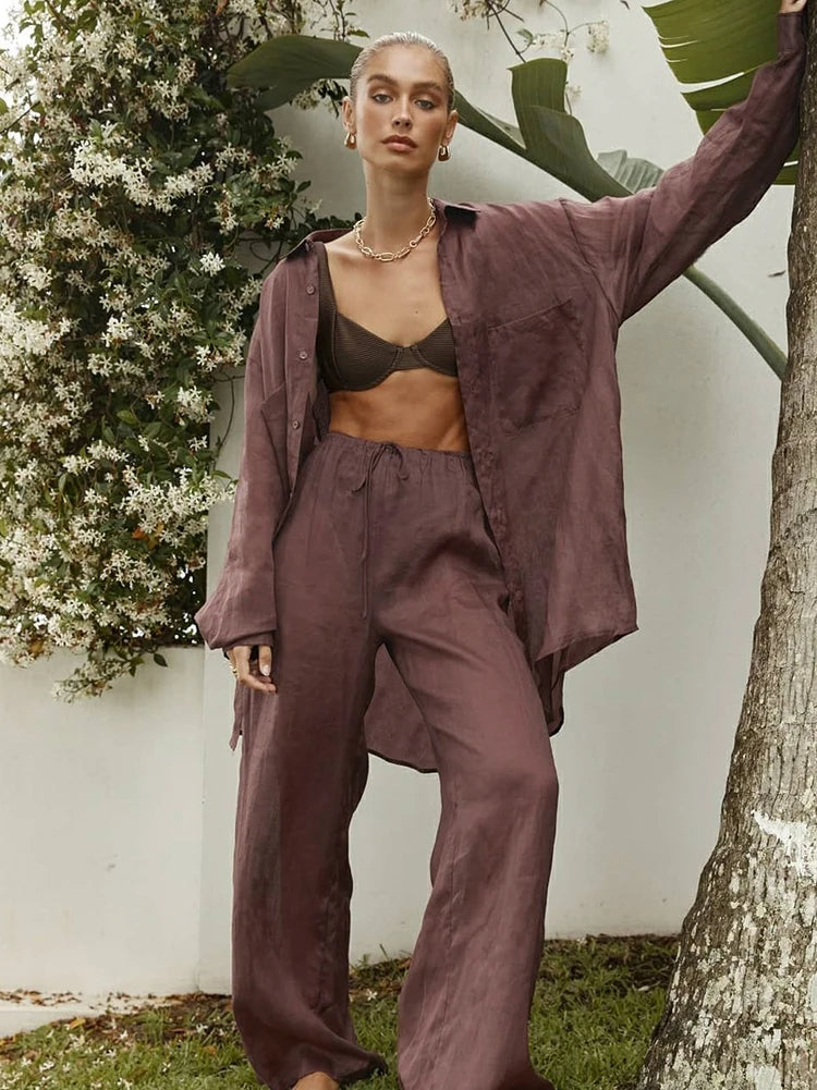 Sophia - Leinenhemd und Hose im Set