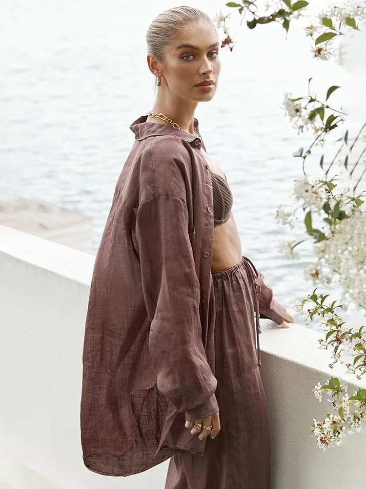 Sophia - Leinenhemd und Hose im Set