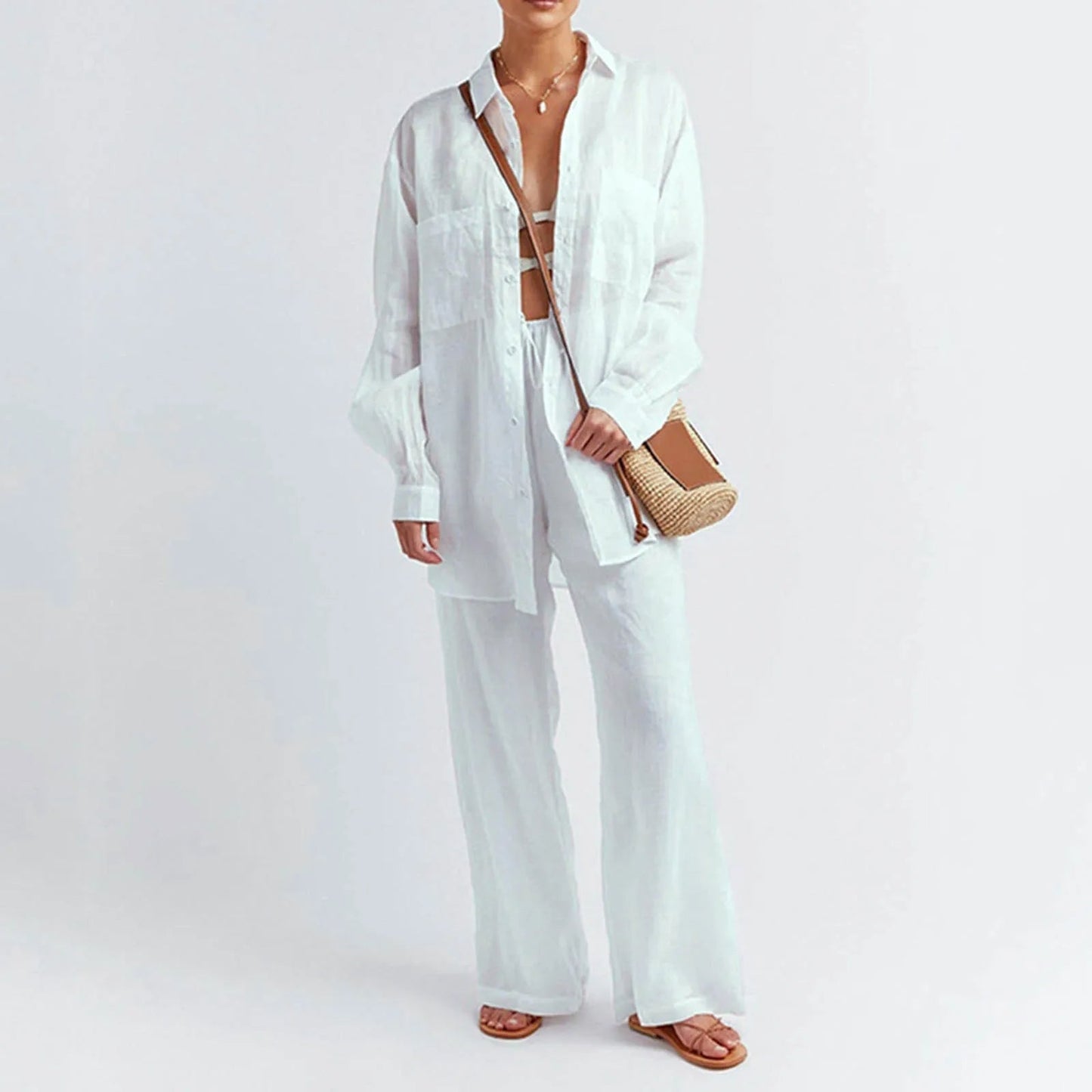 Sophia - Leinenhemd und Hose im Set