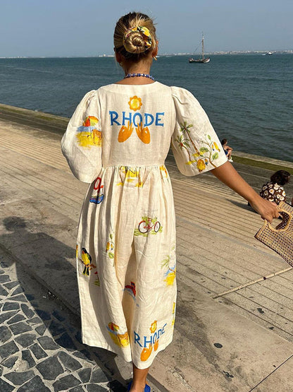 Rhode - elegantes Leinenkleid