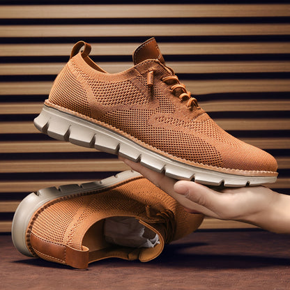 Johan - Gewebte modische orthopädische Herrenschuhe mit Schnürsenkeln