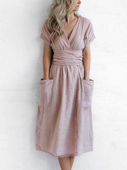 Camryn - Schnürkleid aus Leinen - stilvolle und vielseitige Eleganz
