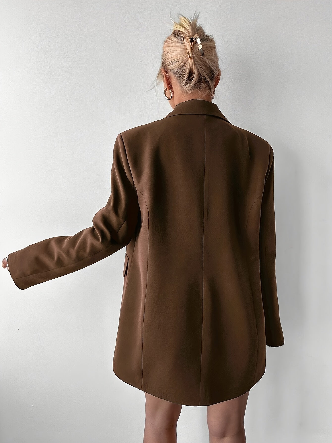 Janneke - Mokkabrauner Blazer in Überdimensionale für Frauen