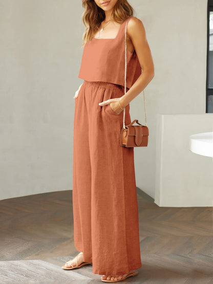Lily - Gekürztes Tanktop und Hose mit weitem Bein Satz