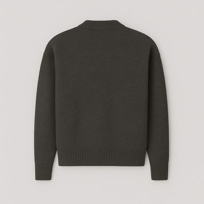 PARIS Strickpullover mit Herz und Buchstabe A - Unisex, Rundhalsausschnitt, Uni-Farben