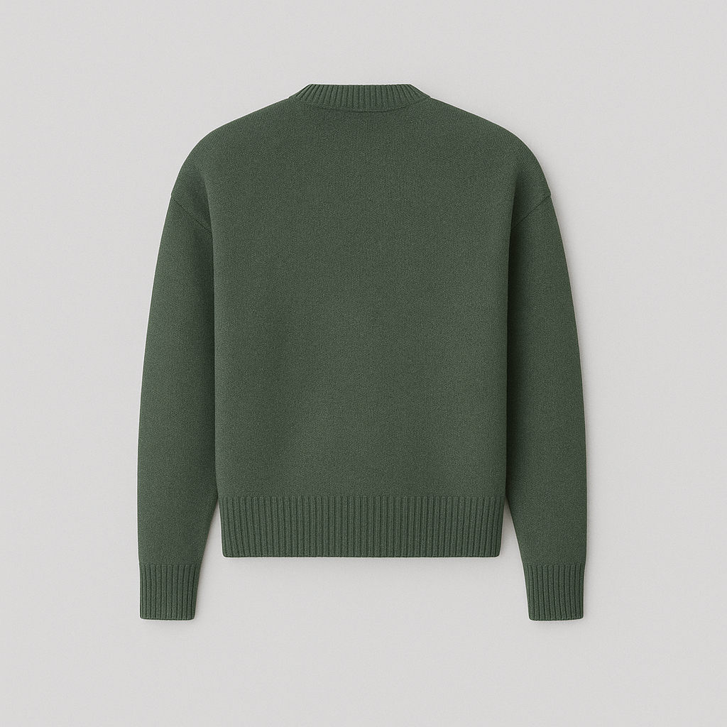 PARIS Strickpullover mit Herz und Buchstabe A - Unisex, Rundhalsausschnitt, Uni-Farben