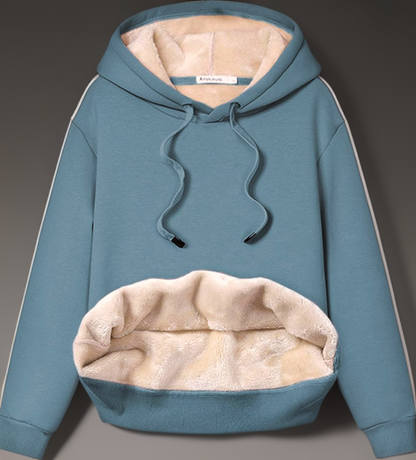 Dashina - Warmes Damen-Sweatshirt mit Sherpa-Fleece