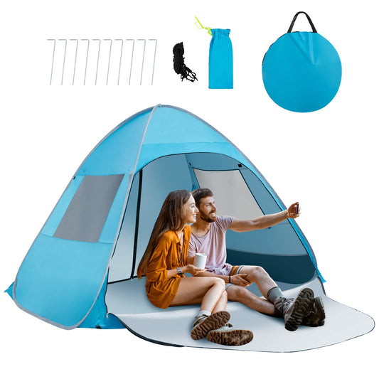 Leo - Pop-up-Zelt Fertig in 1 Minute Sonnenschutz für Strandurlaube und Feste