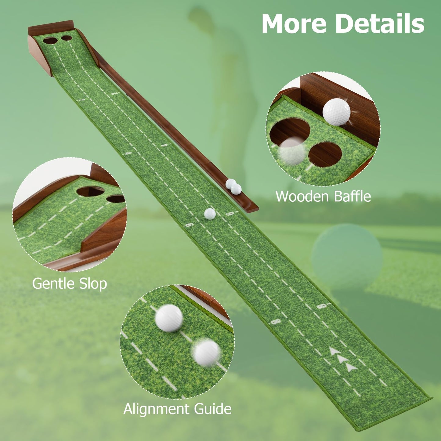 Nick - innen aufrollbar Golf Satz Kurs mit 3 Löchern