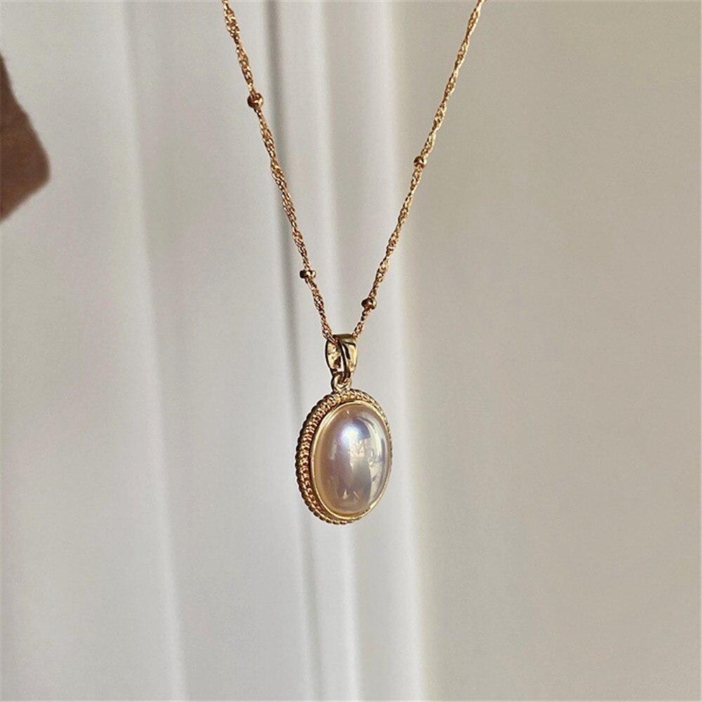 originales einzigartiges luxuriöses goldenes Perlencollier im Vintage-Stil