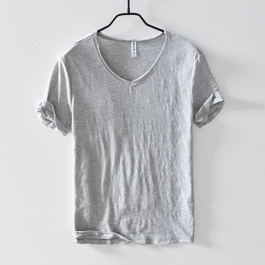 Mailand - Basic V-Ausschnitt Herren-T-Hemd Luftiger Baumwollmix Casual muss haben in zeitlosen Farben