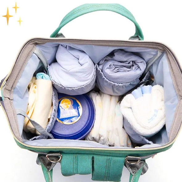 Mirabella Shopping 100001871 Le Queen™ Wickeltasche mit USB-Ladegerät | Alles für Ihre Kinder zur Hand | Inkl. GRATIS 2x Haken + Etui im Wert von €20,-