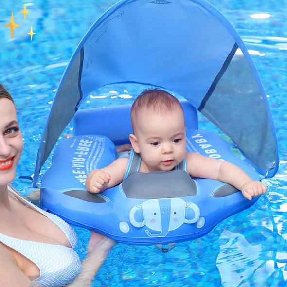 Mirabella Shopping 200002073 Blauer Elefant - AUSVERKAUFT PRO MamboBaby™ 100% sicherer BabyFloat™ | Lassen Sie Ihr Baby gefahrlos das Wasser genießen | Vorübergehend Inkl. GRATIS Sonnenschirm im Wert von €30,-.
