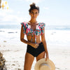 Mirabella Shopping 200004279 Mirabella™ Flora Bikini mit höher Taille Unterteil + Oberteil | Der schillerndste Bikini für den Sommer