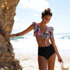 Mirabella Shopping 200004279 Mirabella™ Flora Bikini mit höher Taille Unterteil + Oberteil | Der schillerndste Bikini für den Sommer