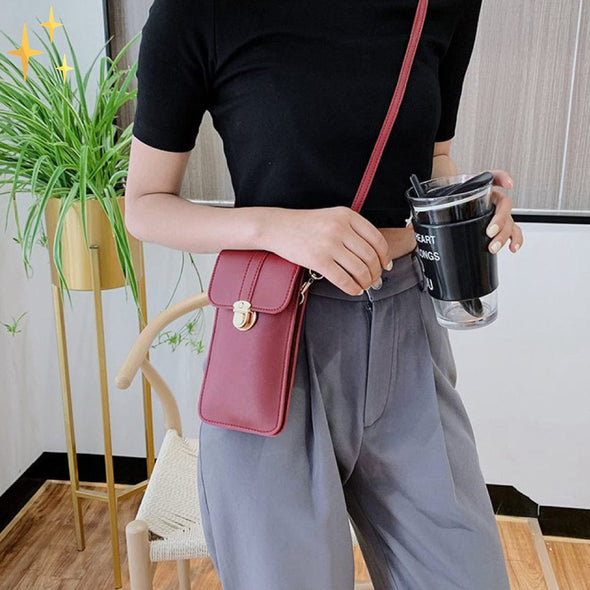 Mirabella Shopping DE 152405 Bordeau Rot TouchPurse™ Touchscreen Umhängetasche aus Kunstleder | Genießen Sie Ihr Mobiltelefon so lange wie möglich | Vorübergehend 1+1 FREE