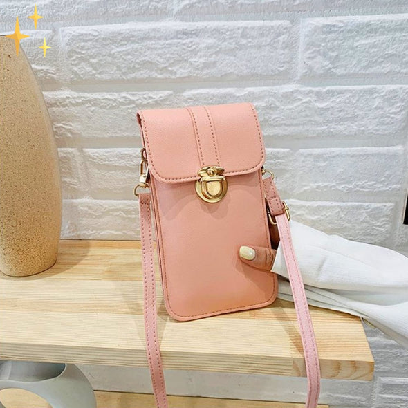Mirabella Shopping DE 152405 Zartes Rosa TouchPurse™ Touchscreen Umhängetasche aus Kunstleder | Genießen Sie Ihr Mobiltelefon so lange wie möglich | Vorübergehend 1+1 FREE