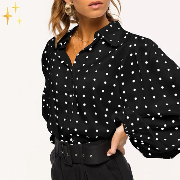 Mirabella Shopping DE 200000346 65% RABATT / Schwarz - AUSVERKAUFT / S Mirabella™ Jill Polkadot Blouse | Fühlen Sie sich stilvoll, originell und selbstbewusst