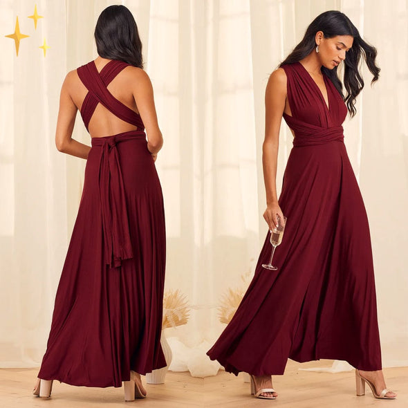 Mirabella Shopping DE 200000347 70% RABATT / Burgunderrot / S Mirabella™ Zoë Multiway Wrap Dress | Das perfekte Kleid für den Sommer, 50+ Möglichkeiten zum Tragen