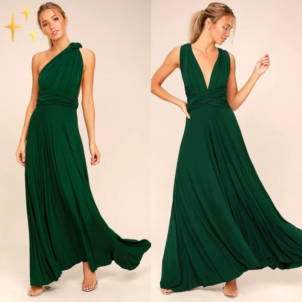 Mirabella Shopping DE 200000347 70% RABATT / Dunkelgrün / S Mirabella™ Zoë Multiway Wrap Dress | Das perfekte Kleid für den Sommer, 50+ Möglichkeiten zum Tragen