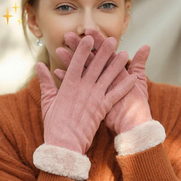 Mirabella Shopping DE 200000394 Weiches Rosa ModernFashion™ Damen Winterhandschuhe mit Touchscreen Fingerspitze | 100% warme Hände