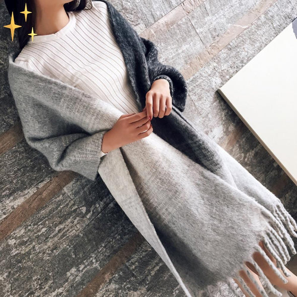 Mirabella Shopping DE 200000399 Grau und Schwarz Mirabella™ Lorena Kaschmirschal XL | 100% Wärme und Geborgenheit