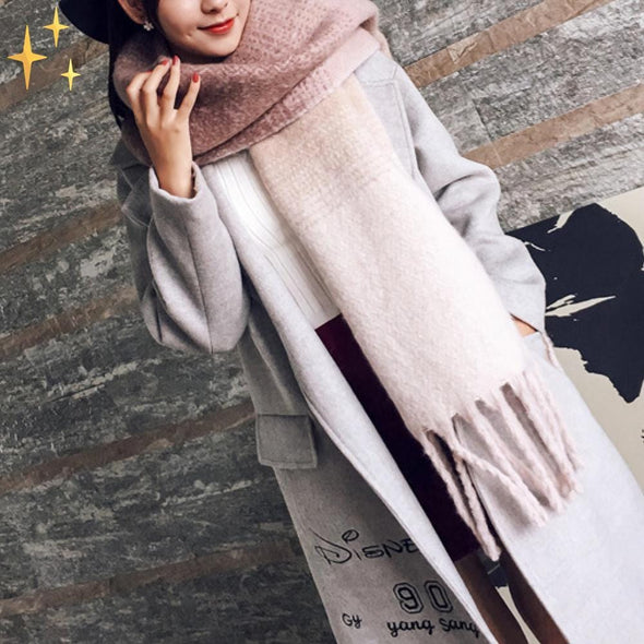 Mirabella Shopping DE 200000399 Zartes Rosa und Weiß - AUSVERKAUFT Mirabella™ Lorena Kaschmirschal XL | 100% Wärme und Geborgenheit