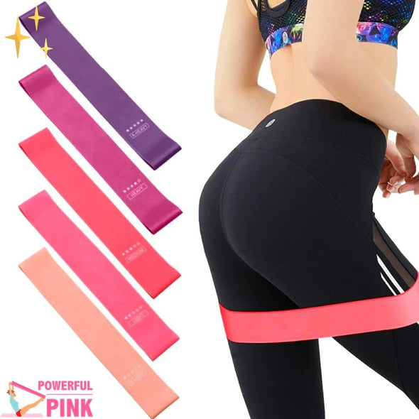 Mirabella Shopping DE 200001973 Kompletter Satz von 5 Reifen (3 GRATIS!) Powerful Pink™ Resistance Bands | Fit und gesund bleiben im Wohnzimmer