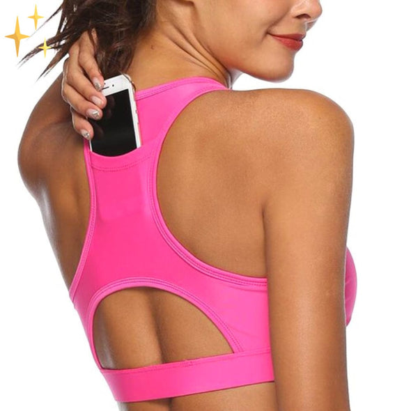 Mirabella Shopping DE 200003627 Rosa / S / 70% RABATT Mirabella™ Ruby Sport-BH mit Handyfach | Kein schweres Handy mehr in der Hand beim Joggen