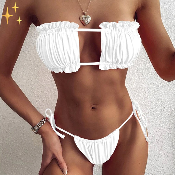 Mirabella Shopping DE 200004279 50% RABATT / Weiß - AUSVERKAUFT / S Mirabella™ Shelly Strapless Shells Bikini | Heben Sie sich mit dem originellsten Bikini am Strand ab