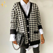 Mirabella Shopping DE 201236303 70% RABATT / S Mirabella™ Pascalle Houndstooth Cardigan | Schön warm und stilvoll, der perfekte Lagenlook