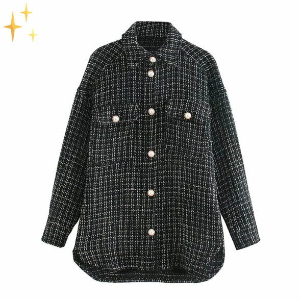 Mirabella Shopping DE 201303101 Schwarz - AUSVERKAUFT / S Mirabella™ Tweed Jacke im Vintage Look | Modisch, stilvoll und perfekt für die Saison