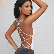 Mirabella Shopping DE 201531501 70% RABATT / Weiß - AUSVERKAUFT / S Mirabella™ Ashley Bodysuit mit offenem Rücken | Ein hinreißender sexy Look