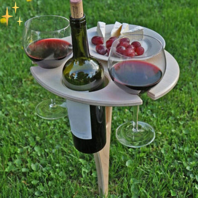 Mirabella Shopping DE 37042002 50% RABATT WineTime ™ Faltbarer Weintisch für den Außenbereich | Köstlicher Wein, wo immer Sie ihn wollen!