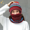 Mirabile Shopping DE 200000447 Bordeau rot Warm&Protect™ Wintermütze, Schal & Schutz 3-in-1 | Schützen Sie sich stilvoll vor der Kälte