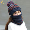 Mirabile Shopping DE 200000447 Dunkelblau Warm&Protect™ Wintermütze, Schal & Schutz 3-in-1 | Schützen Sie sich stilvoll vor der Kälte