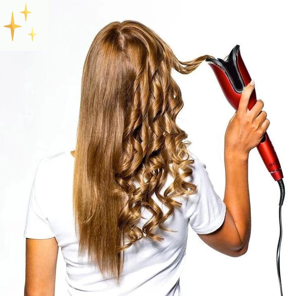 Mirabile Shopping DE 200001210 Rot SafeCurls™ Automatischer Lockenstab | 100% sicher und ein brillanter Look - Inkl. zeitlich begrenztem Angebot ein GRATIS Haarspangenset im Wert von €20