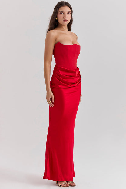 Shiloh - elegantes trägerloses Korsett-Maxikleid