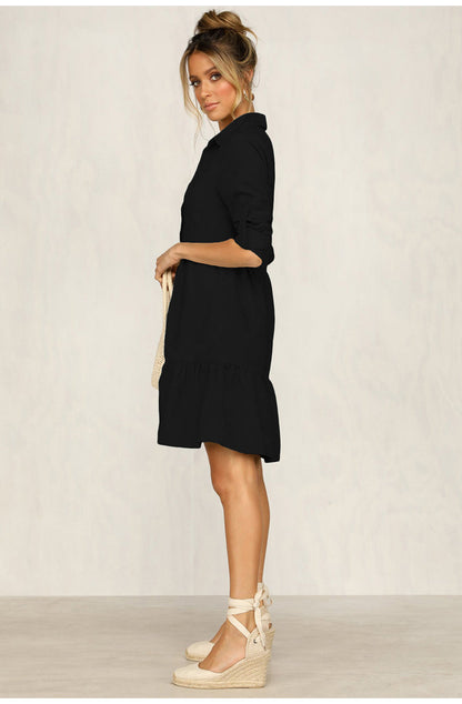Ash - frühlingsfrisches, köstliches salbeigrünes Leinenkleid mit verspielten Rüschen