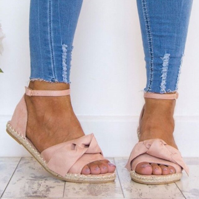 Brooke - Schönheit mit Schleife, elegante schwarze Espadrilles Sandalen mit Knöchelriemen