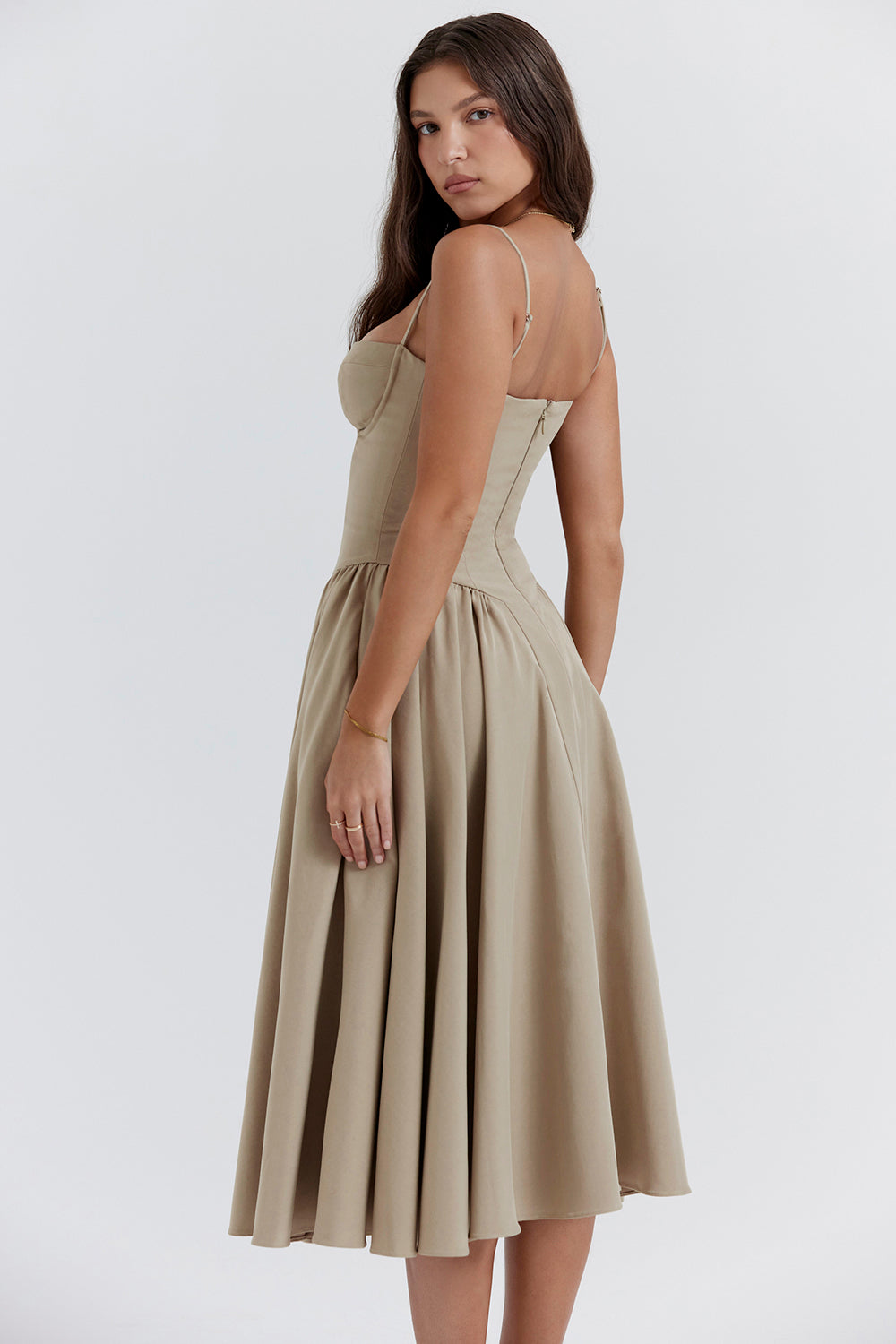 Brantley - Midikleid mit Twill-Korsett