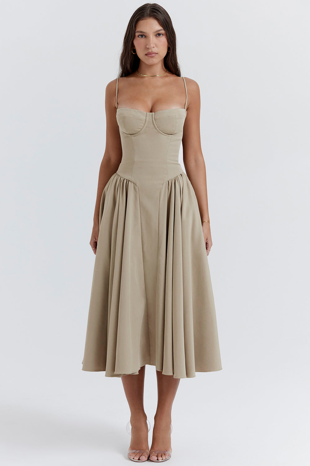 Brantley - Midikleid mit Twill-Korsett