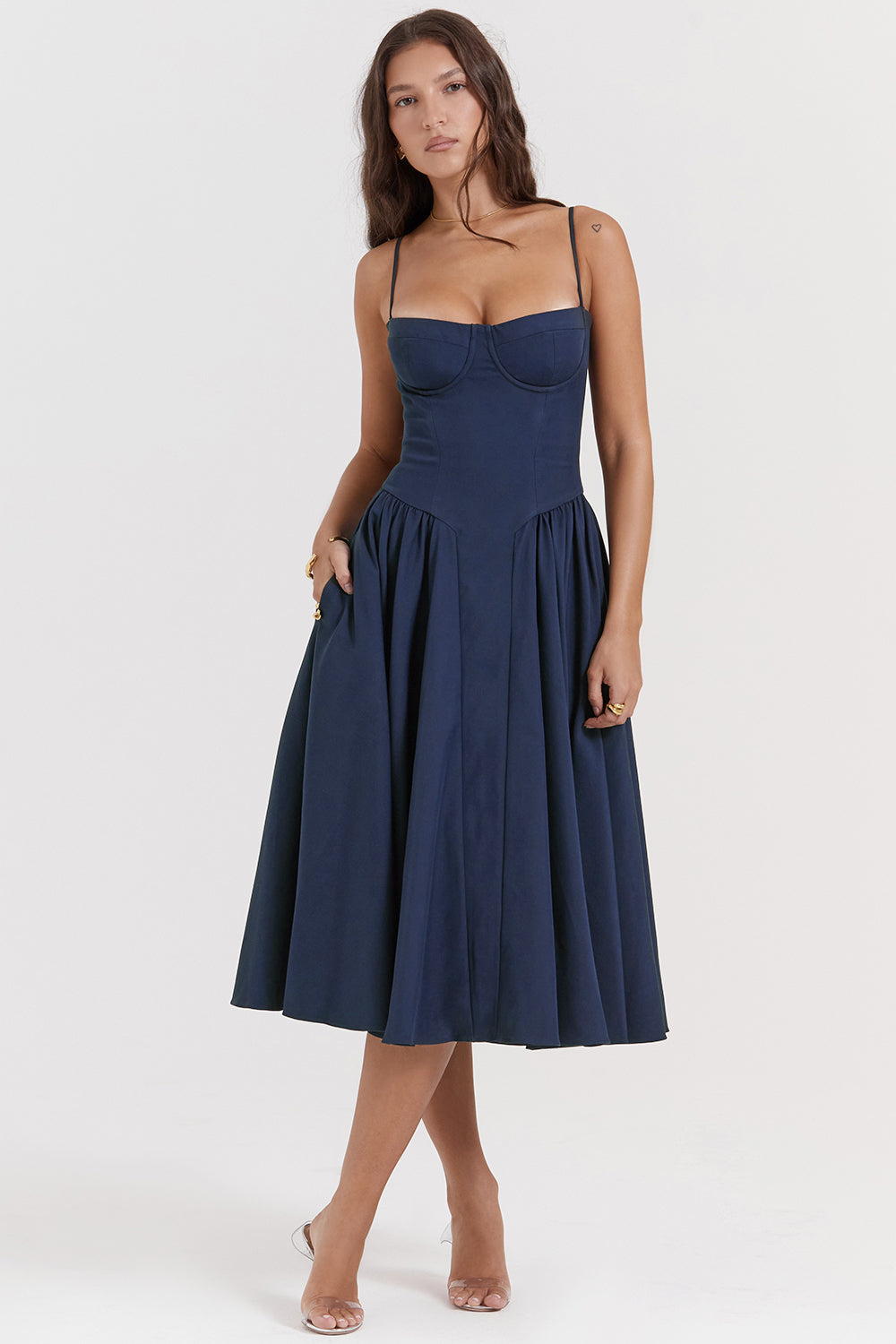 Brantley - Midikleid mit Twill-Korsett