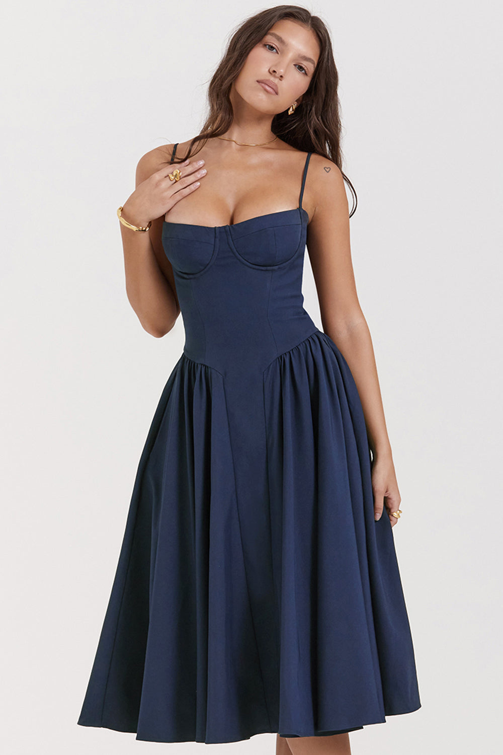 Brantley - Midikleid mit Twill-Korsett